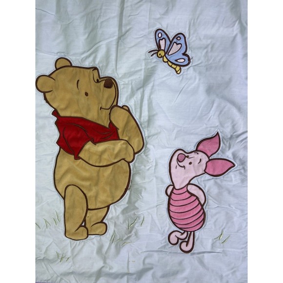 Crown Crafts Disney Winnie The Pooh Piglet Butterfly Baby Crib Blanket Comforter - Picture 2 of 12